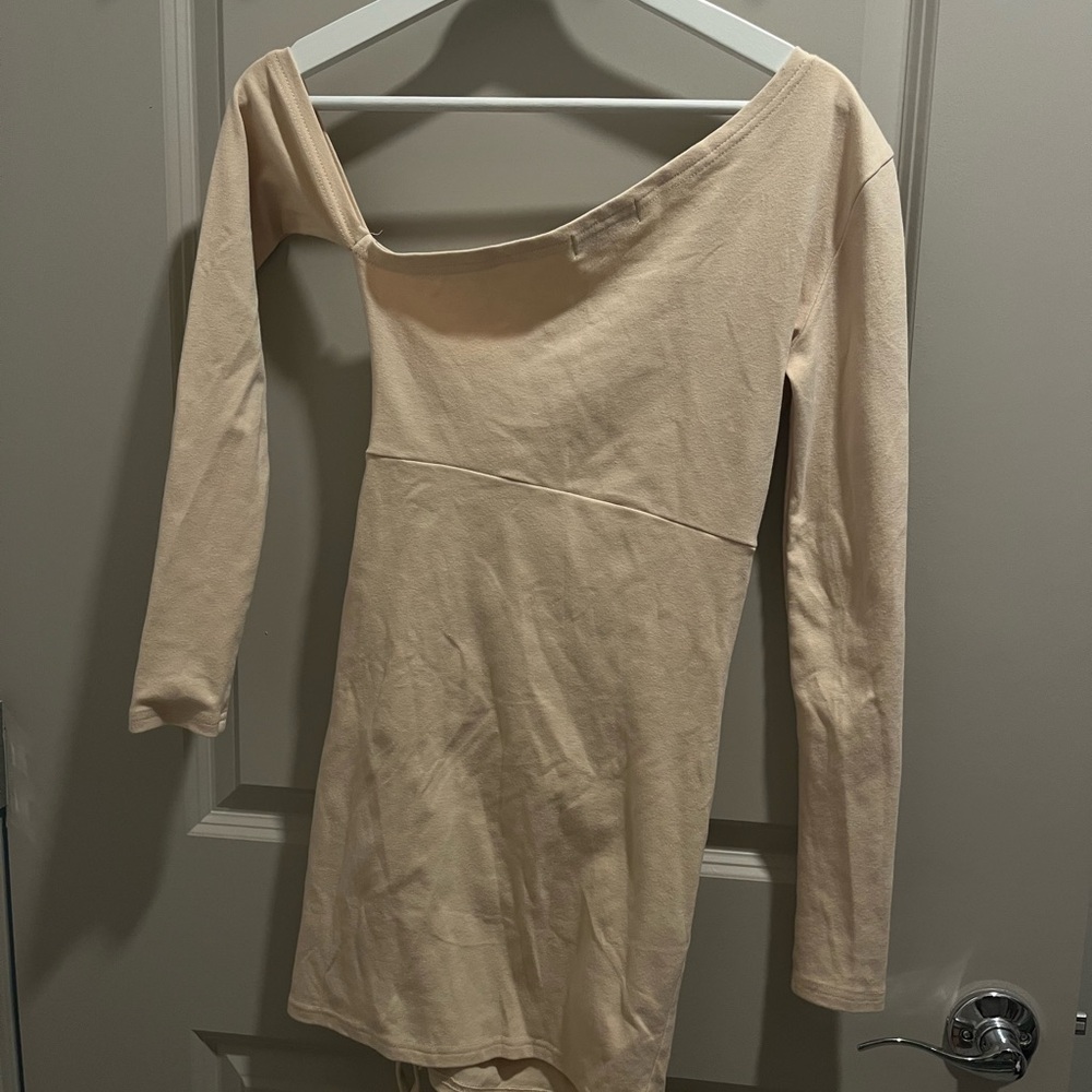 Off-Shoulder Cream Dress